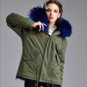 Mao maokong winter fur camo hooded jacket S